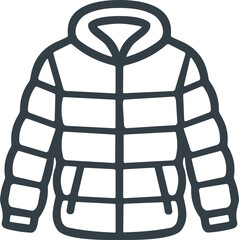 Puffer Jacket Icon - Winter Clothing Outline Vector © Mbah