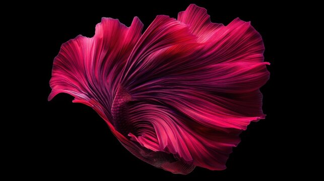 Vibrant Flowing Red Flower Petals Illustrating Artistic Natural Beauty on a Black Background
