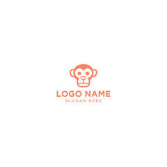 Obraz premium Minimalist Monkey Face Logo Icon Design