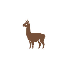 Fototapeta premium Minimalist Brown Llama Silhouette Icon