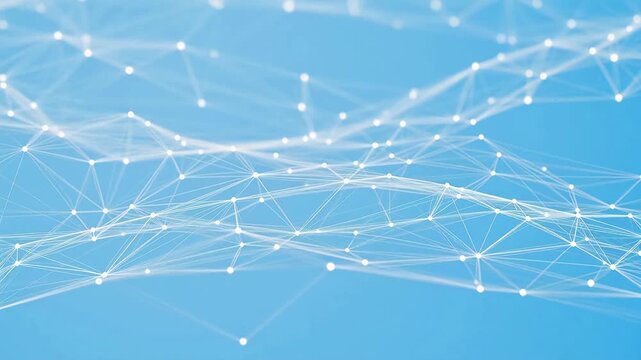 Abstract network of connected dots and lines