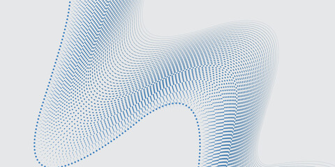 dotted wave line pattern light blue halftone undulate net © H