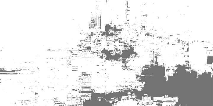 Glitchy distorted digital error pixelated abstract background with white and gray pixels