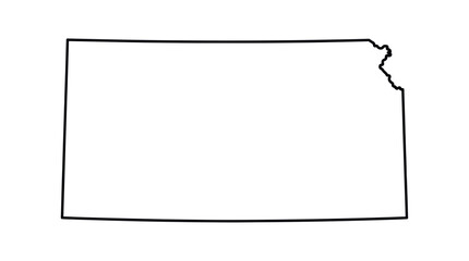 Kansas state map outline with geographic borders © mesa