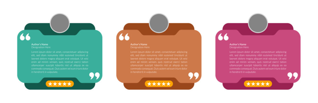 Modern testimonial quote box template for social media and customer reviews. Communication or suggestion testimonial in chat bubble design. Bubble testimonial banner, quote.