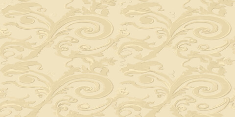 Elegant beige wallpaper featuring a seamless ornate vintage floral scroll pattern wallpaper background filigree decorative seamless botanical © Manjur