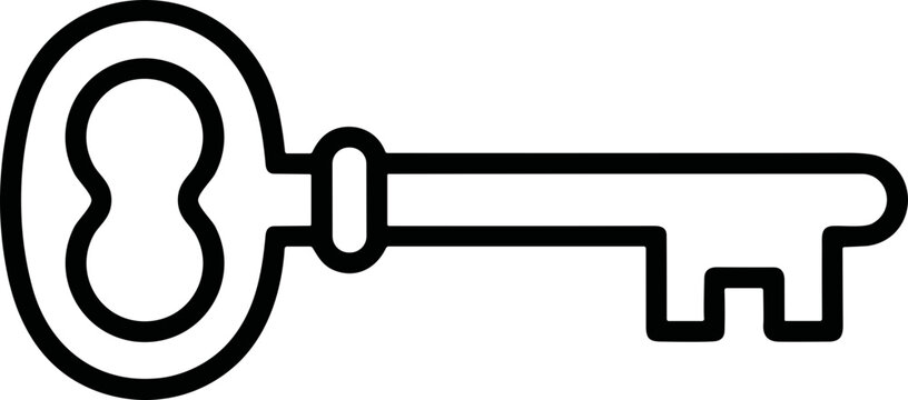 Vintage Skeleton Key Icon - Antique Lock Opener Symbol