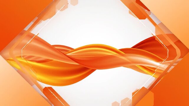 Abstract orange and white wavy lines flow on a light background