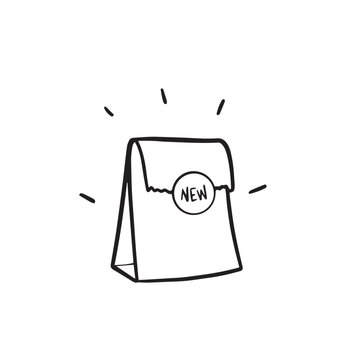 hand drawn illustration for new goods, new snack, something to try