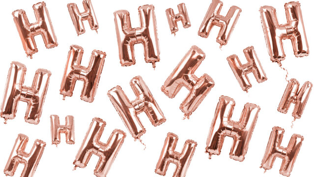 Rose Gold Letter H Balloons
