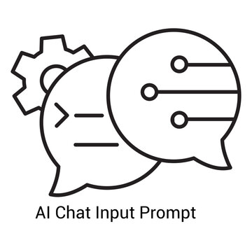 AI Chat Input Prompt Line Icon for Conversational Systems With Editable Stroke