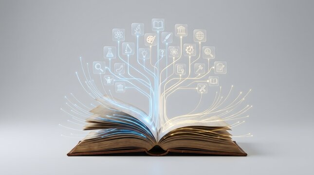 Open Book with Digital Knowledge Network and Interdisciplinary Learning Connections
