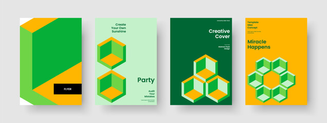 Fototapeta premium Geometric Report Template. Isolated Poster Layout. Creative Banner Design. Brochure. Background. Business Presentation. Flyer. Book Cover. Handbill. Portfolio. Brand Identity. Catalog. Newsletter