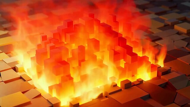 Cybernetic Pixelated Bonfire Animation