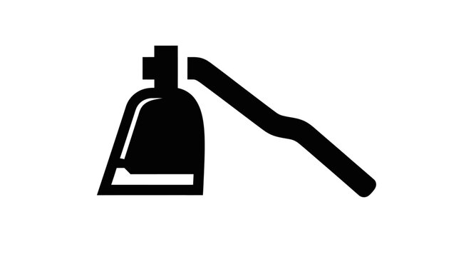 Minimalist monochrome depiction of an agricultural hoe tool for soil cultivation