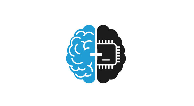 Conceptual representation of brain and computer chip, showing artificial intelligence concepts