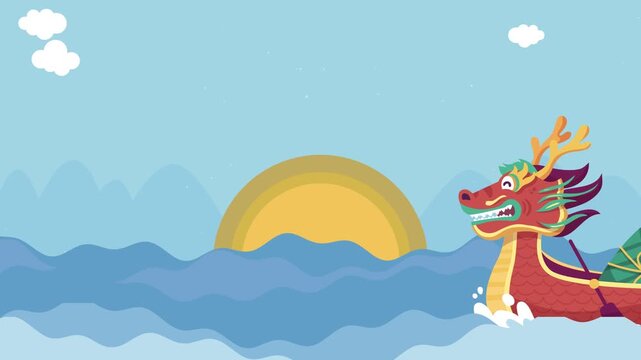 Dragon Boat Race with Zongzi Festival Motion Video