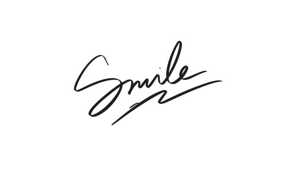 smile text font calligraphy hand written lettering script black color object icon smile happy enjoy funny face positive template banner smile face enjoy relax modern face smile positive motivation art
