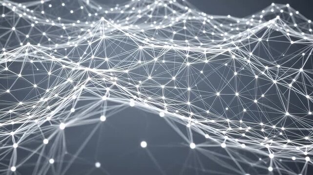 Abstract network of connected dots and lines