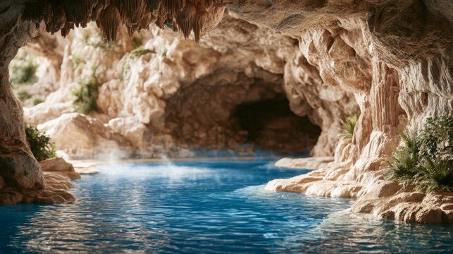 Serene Thermal Bath in Natural Limestone Cavern of Budapest