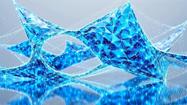 Abstract blue geometric network structure