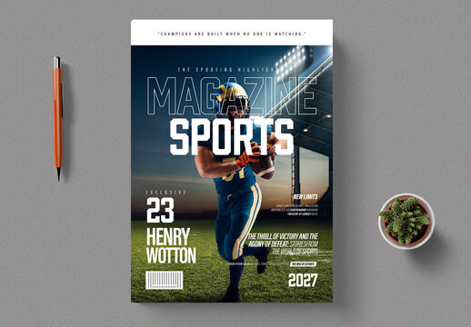 Sports Magazine Cover Layout