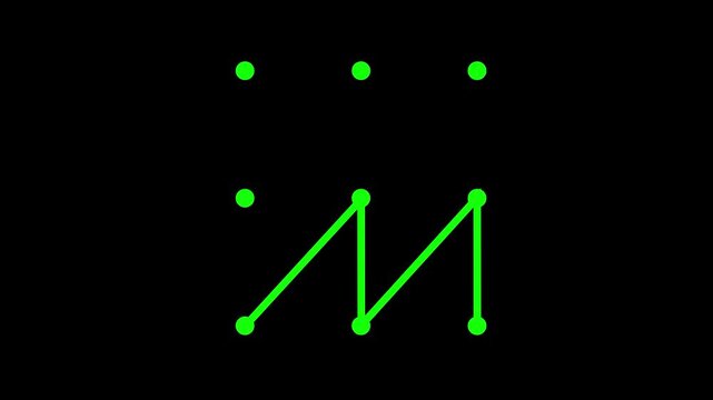 Security lock and unlock pattern icon animation. Lock to pattern icon showing a secure unlock motion animation. black background.