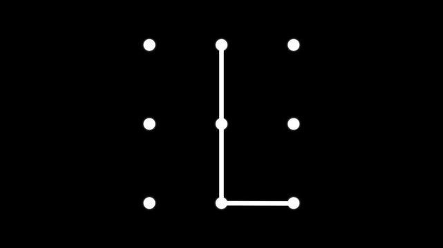 Security lock and unlock pattern icon animation. Lock to pattern icon showing a secure unlock motion animation.