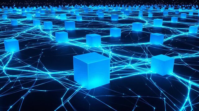 Blue cubes network connection