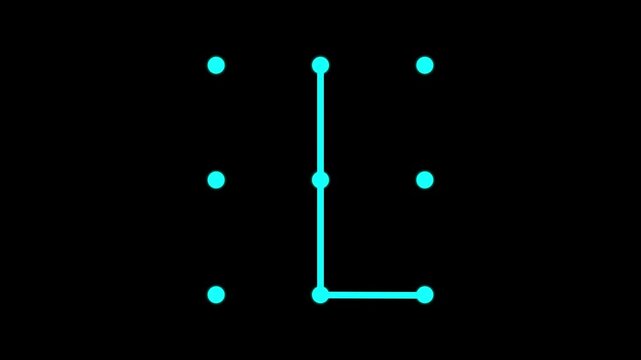 Security lock and unlock pattern icon animation. Lock to pattern icon showing a secure unlock motion animation.