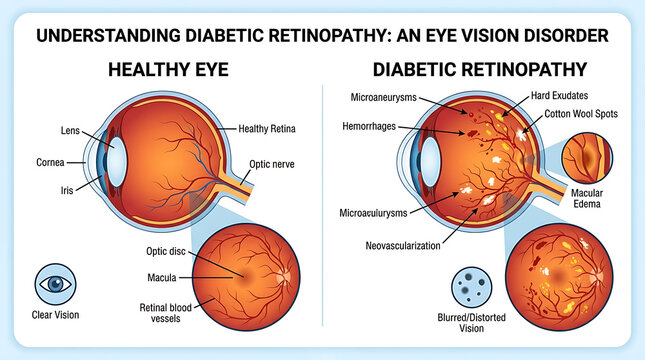 Understanding diabetic retinopathy eye vision disorder healthy eye