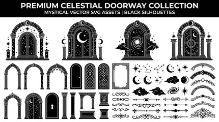 Obraz premium Premium Celestial Doorway Vector Graphics.