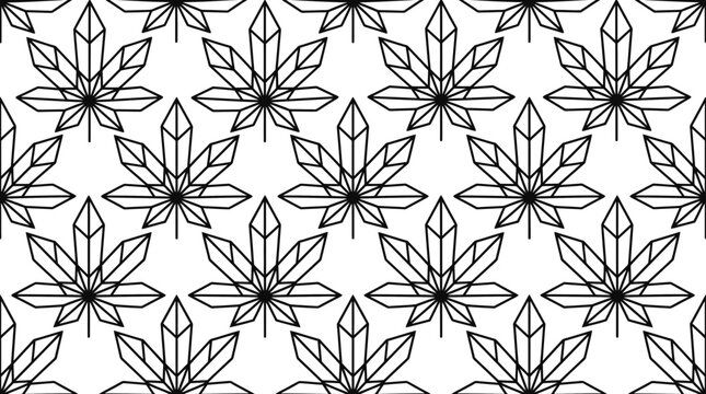 Geometric Marijuana Leaf Pattern