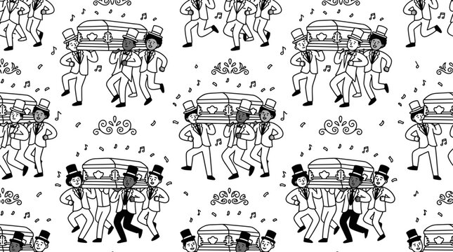 Funeral Procession, Coffin Bearers, Dancing, Celebration
