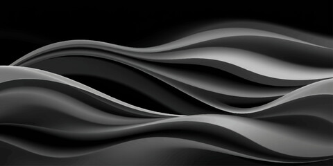 Abstract black smoke wave background with smooth flowing dark fabric texture and soft black and white abstract motion design © maya