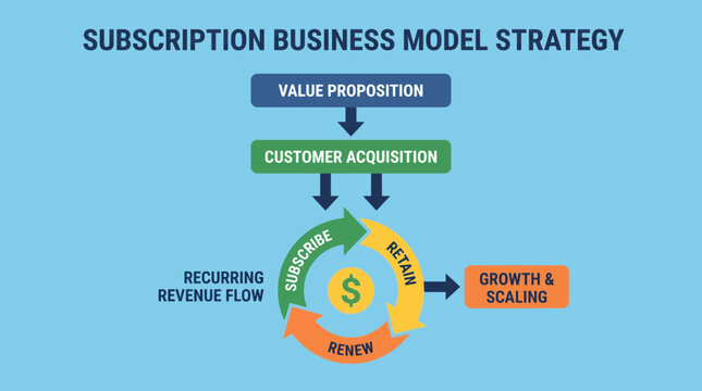 Subscription Business Model Strategy With Recurring Revenue Flow