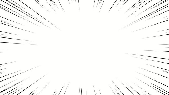 注目・衝撃シーン・漫画風の黒い集中線アニメーション