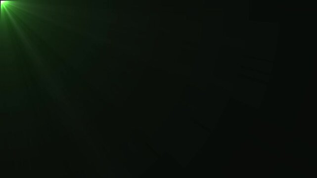 Ambient Green Light Beam from Top Left Corner