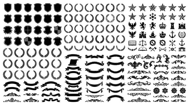 Collection of various black symbols.