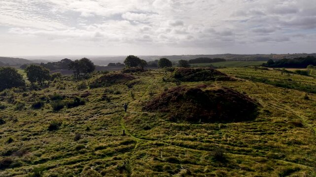 Ancient Stone Age burial mounds, Slag&aring;rd Banke, Denmark