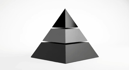 Fototapeta premium Abstract layered pyramid graphic representing structure, hierarchy, and progression in a