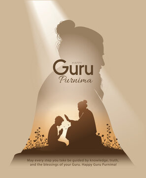 new Happy guru Purnima guru writing letter. perfect for social media posts, posters, banners, and digital celebrations. abstract vector illustration design