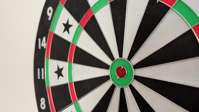 Dartboard Close Up with Bullseye Target Pub Game Concept