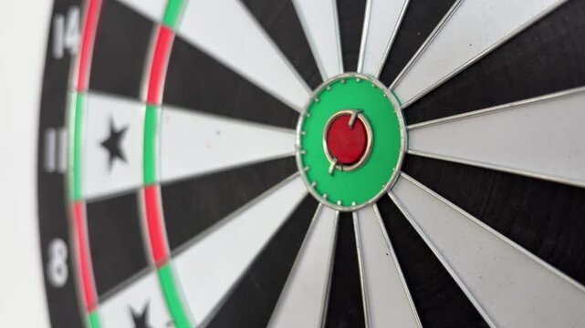 Bullseye Close Up on Dartboard Precision Target Game Concept