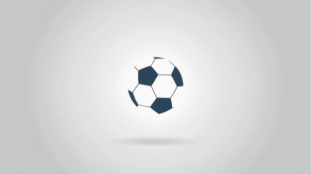 A soccer ball floats in a gray environment with shadow.
