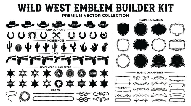 Wild West Emblem Builder Kit Collection.