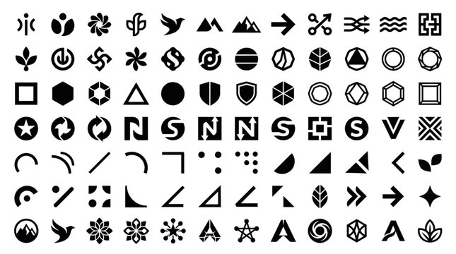 Collection of various geometric shapes icons.