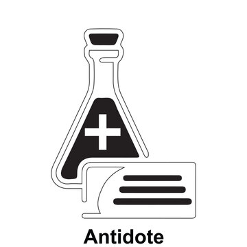 Editable antidote icon vector representing poison neutralization, emergency toxicology treatment, drug reversal therapy, and life-saving medical intervention in a clean scalable design.