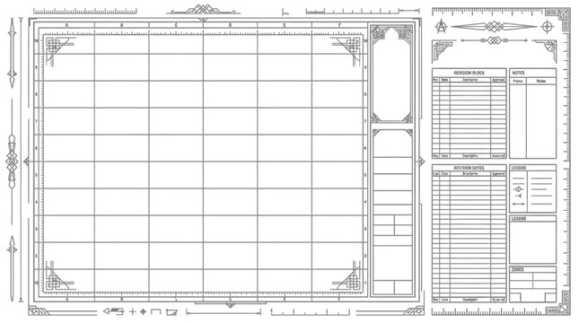 Detailed blueprint architectural grid design.