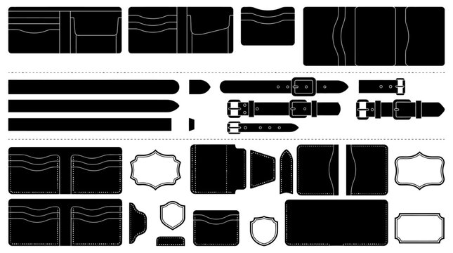 Collection of various black shapes.